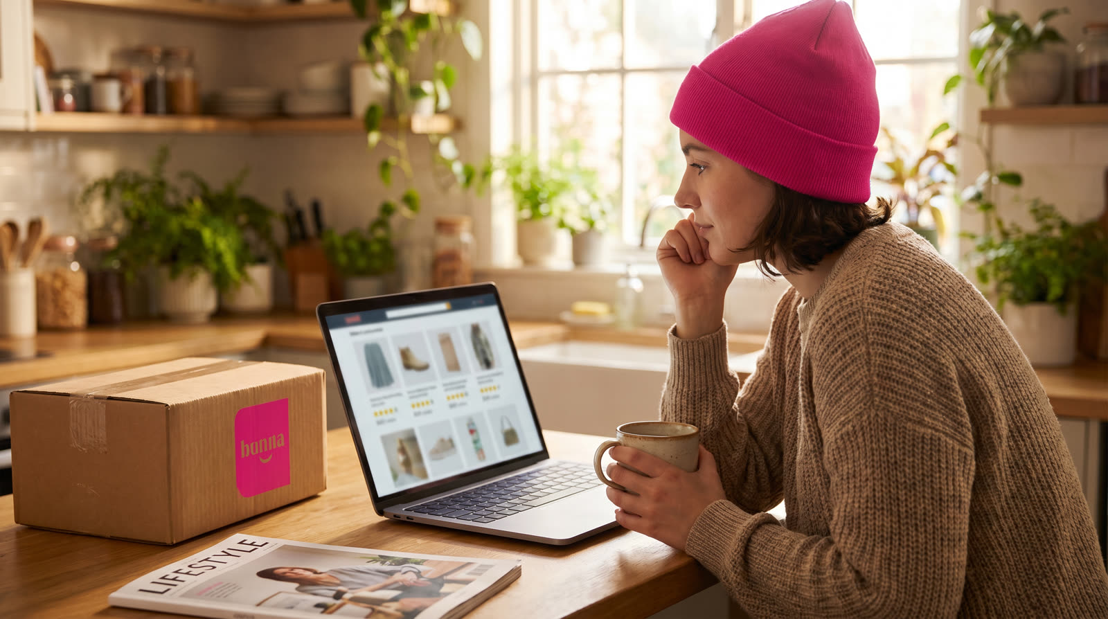 Affiliate team reviewing partner activity on a laptop